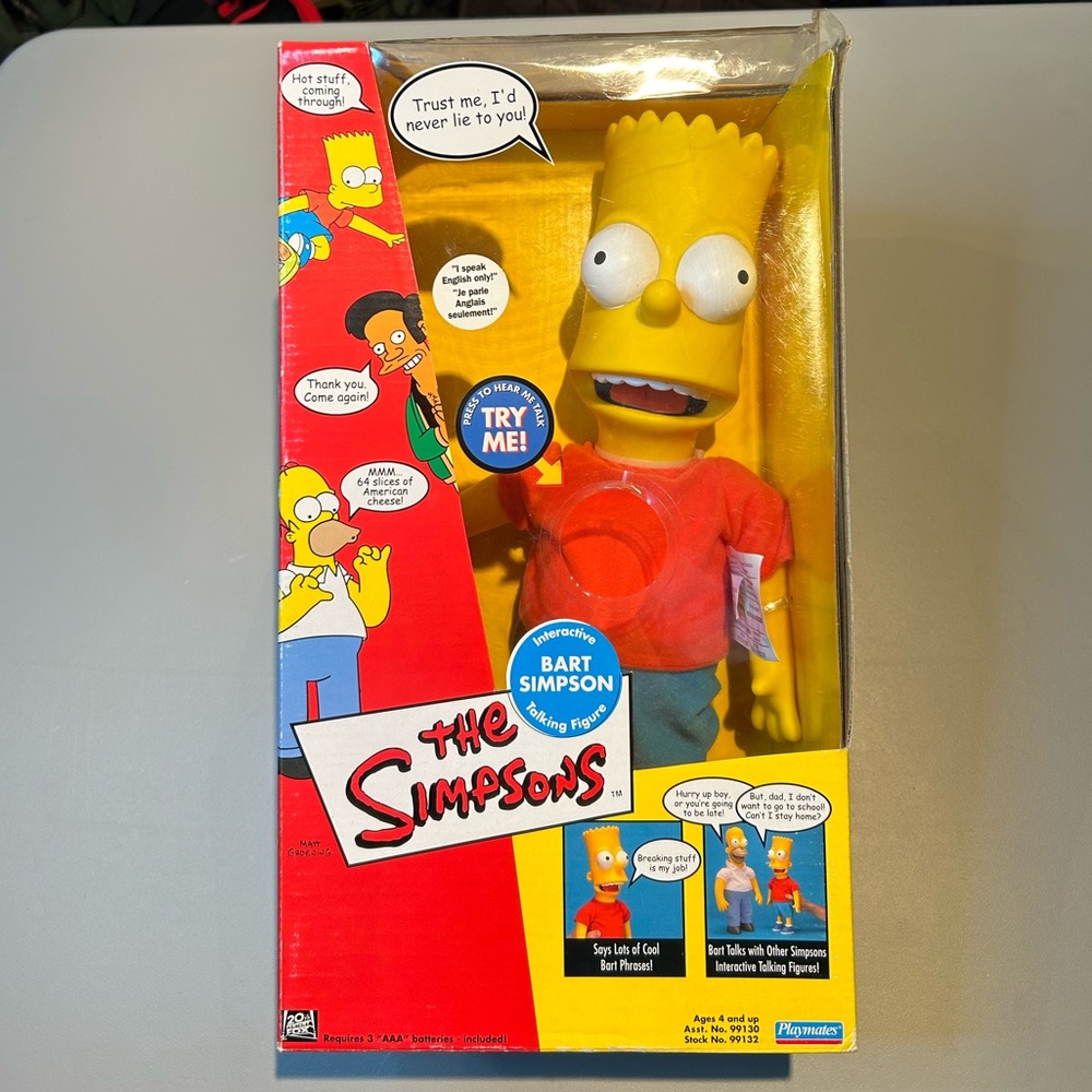 The Simpsons BART Talking Doll Playmates 2000 Interactive Y2K Rare Collectible